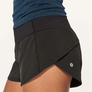 Lululemon speed up shorts color black size 6